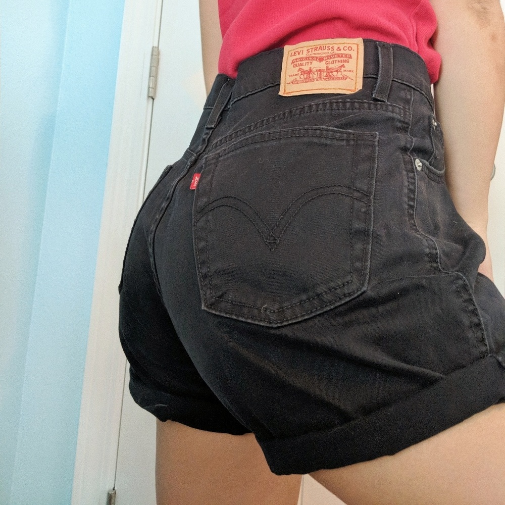 Black Levi Denim Shorts